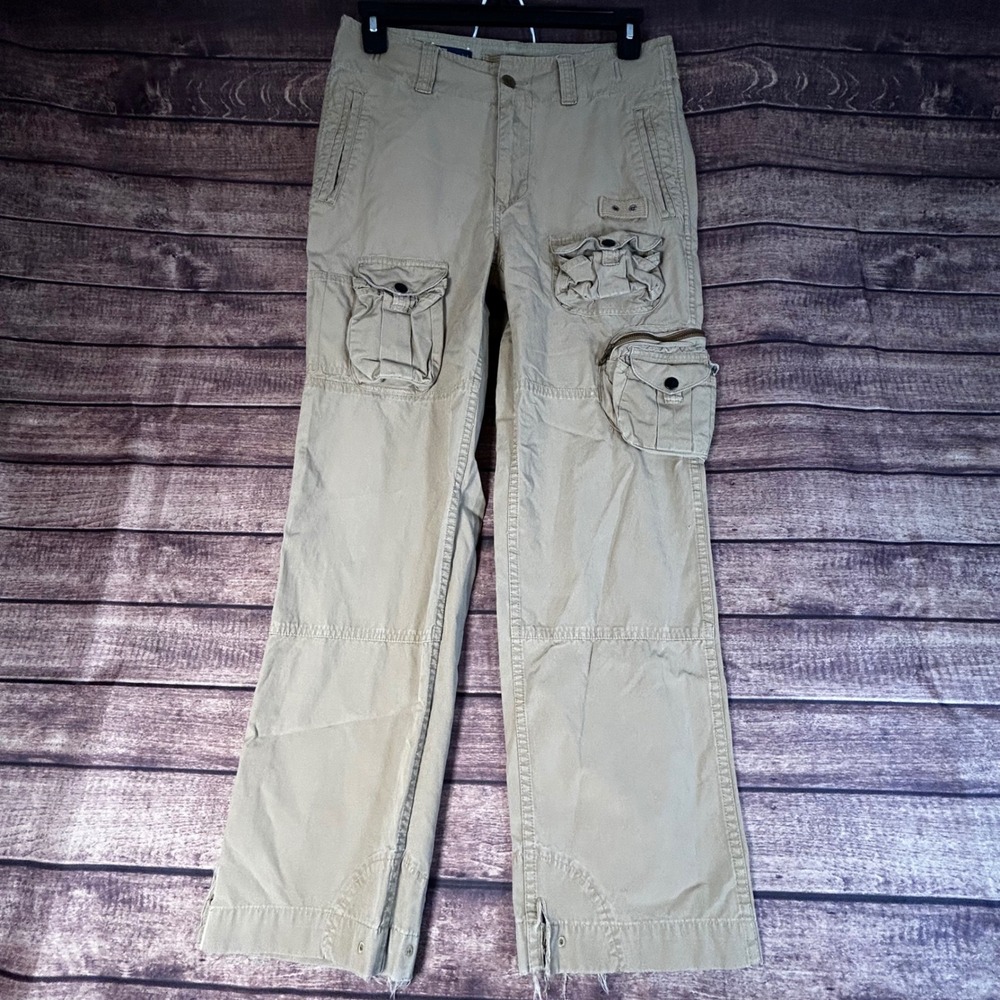 VTG Polo Ralph Lauren Mens Khaki Paratrooper Cargo Pants 32x30 90s Y2K Military